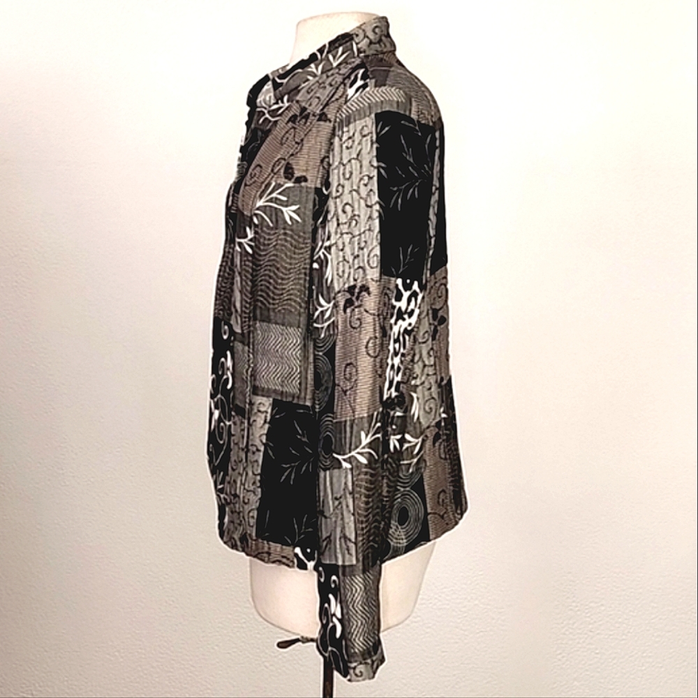 Christopher & Banks Jacket Patchwork Long Sleeve … - image 3